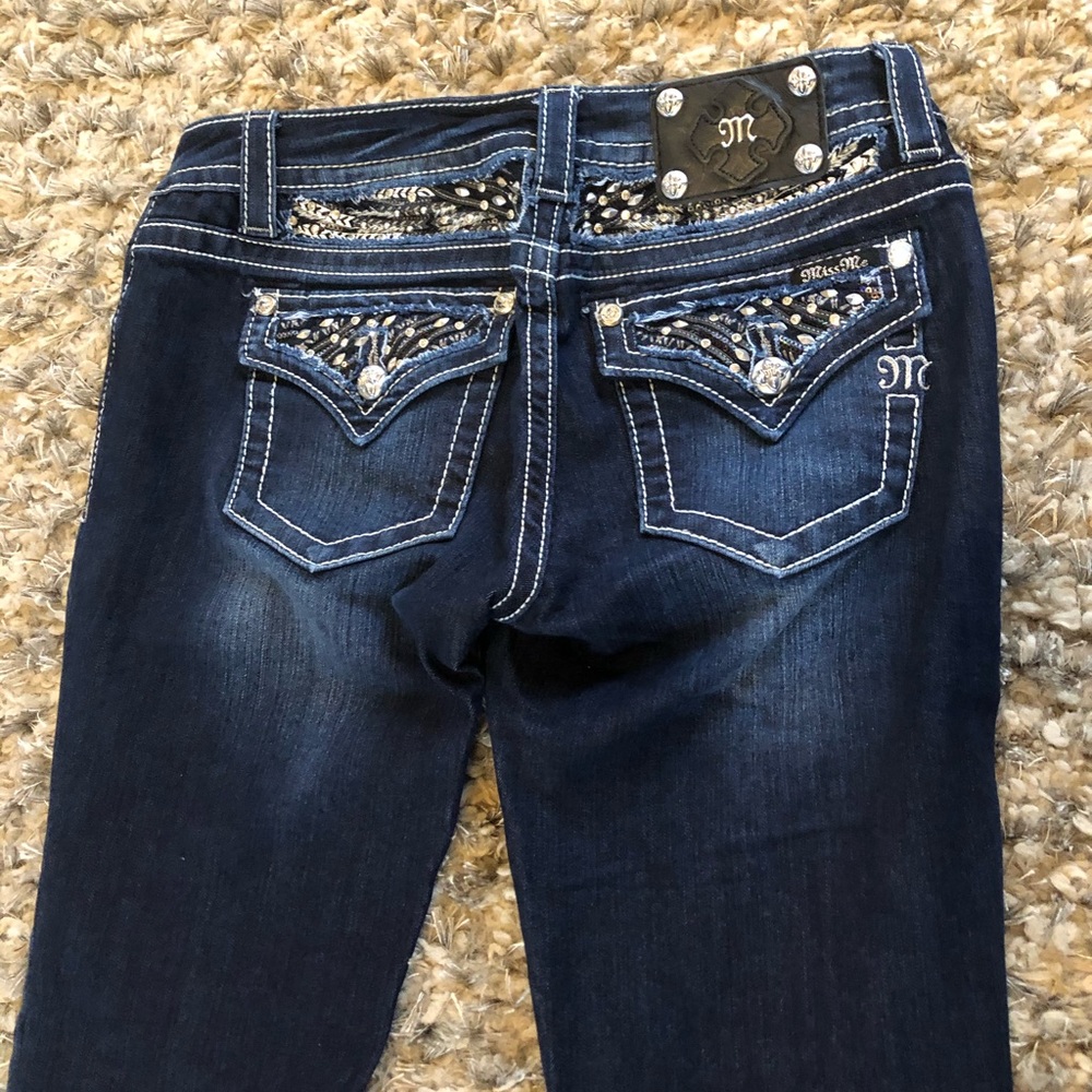 Miss Me Dark Blue Embellished Skinny Jeans - Picture 3 of 5